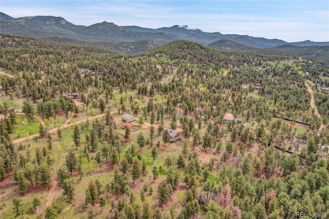64 Elk Horn Ct, Bailey, CO 80421 - mountain view featuring a forest