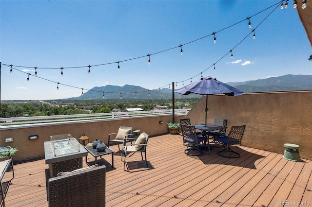 248 Writers Way, Colorado Springs, CO 80903 - deck with a mountain view and outdoor dining area