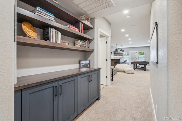 248 Writers Way, Colorado Springs, CO 80903 - corridor with light colored carpet, recessed lighting, and a textured wall