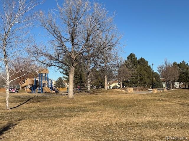 view of yard featuring a playground