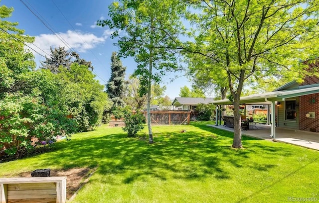 view of yard with a patio