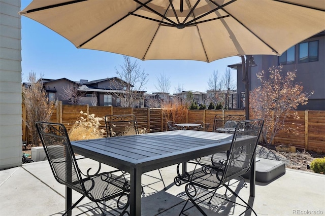 view of patio / terrace with fence and outdoor dining area