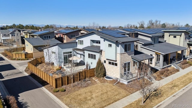 bird's eye view with a residential view