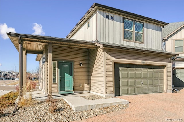 view of front facade with a garage