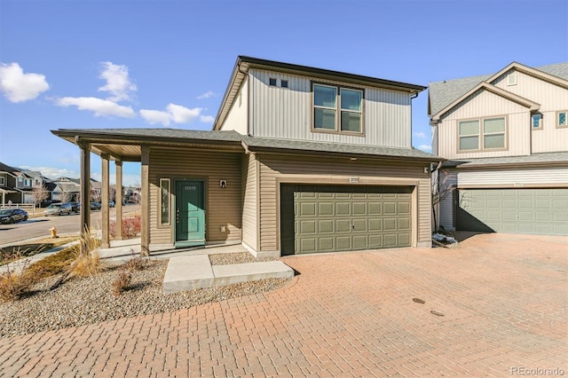 view of front of house featuring a garage