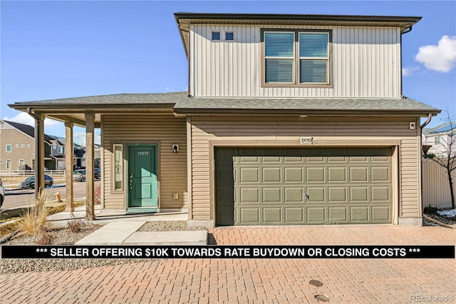 view of front of house featuring a garage