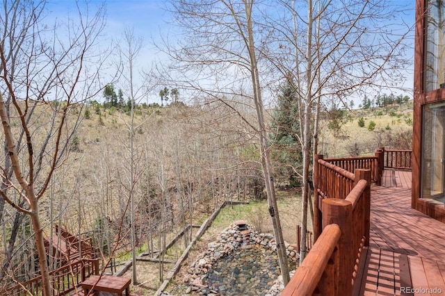 view of yard featuring a deck