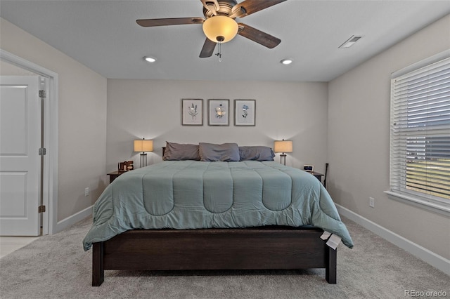 379 Silver Rock Trl, Castle Rock, CO 80104 - bedroom with carpet, recessed lighting, and ceiling fan
