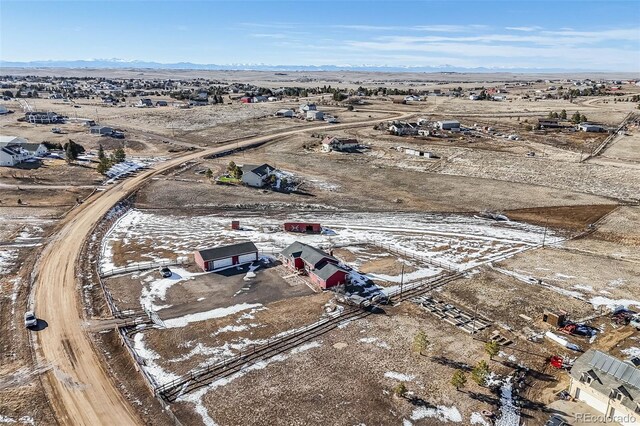 aerial view with a rural view