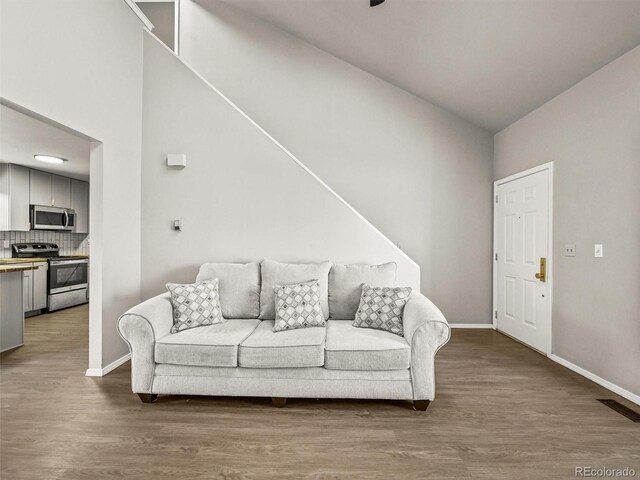 3535 Beechwood Ct, Colorado Springs, CO 80918 - living area with wood finished floors and baseboards