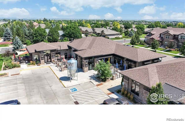 aerial view with a residential view