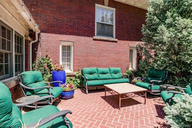 view of patio with an outdoor living space