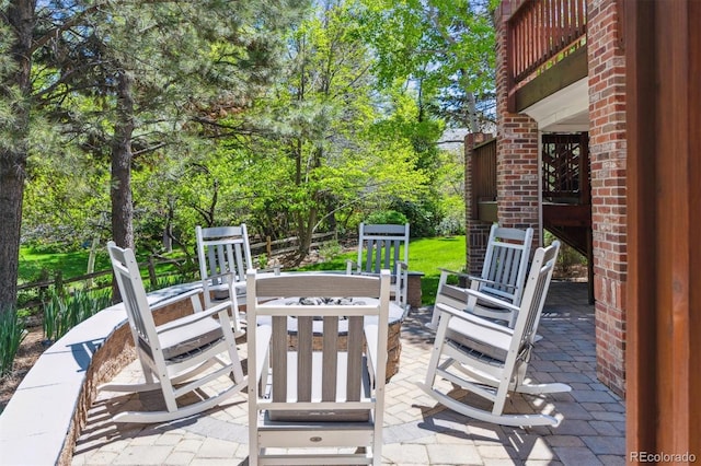9880 E Progress Cir, Greenwood Village, CO 80111 - view of patio with view of wooded area