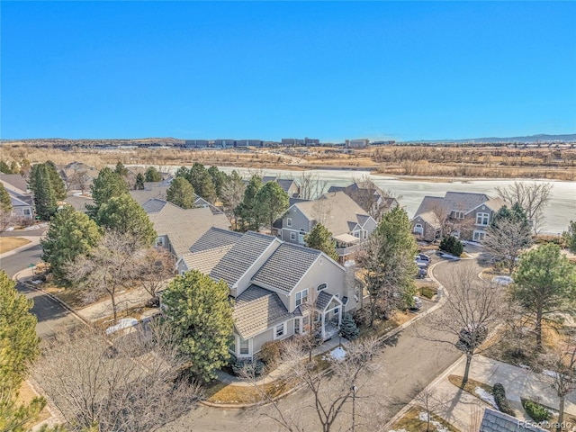 drone / aerial view with a residential view