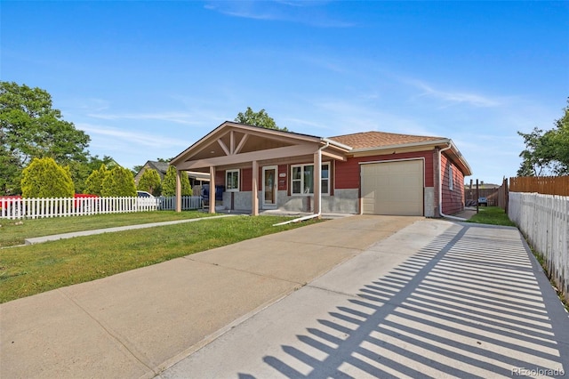 11192 E 7th Ave, Aurora, CO 80010 - ranch-style home with a porch, a garage, and driveway
