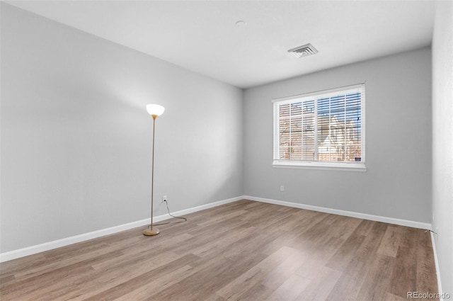 empty room featuring light hardwood / wood-style flooring