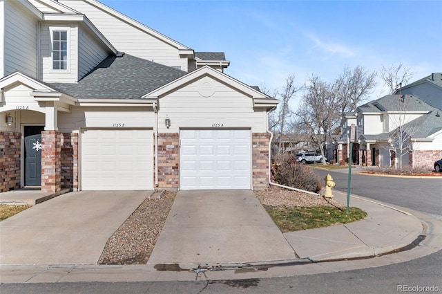 exterior space with a garage