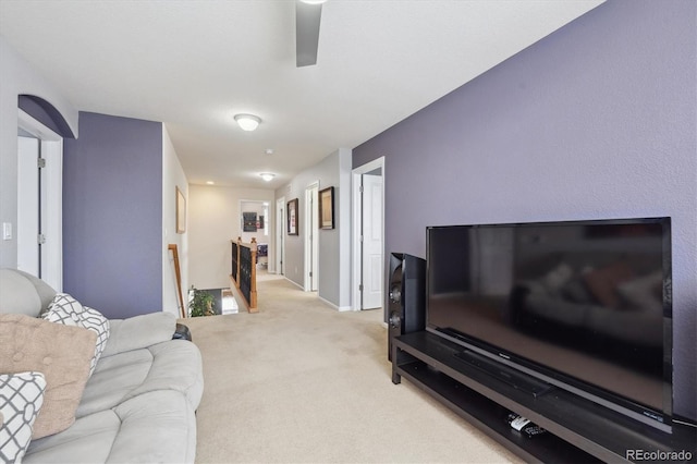 10251 Rifle St, Commerce City, CO 80022 - living area with light colored carpet and ceiling fan