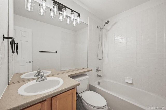 10235 Rustic Redwood Ln, Highlands Ranch, CO 80126 - full bath featuring toilet, shower / tub combination, and vanity