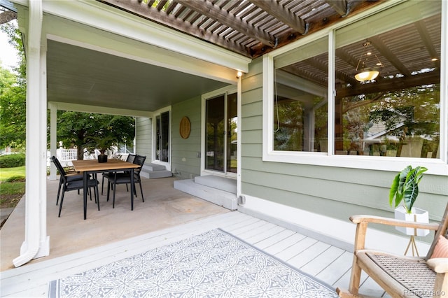 view of patio with a pergola