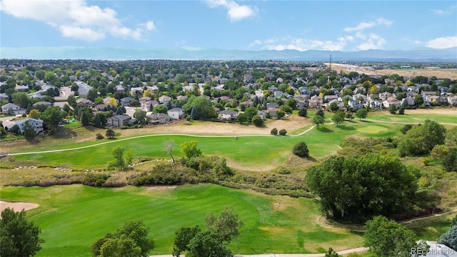 drone / aerial view with a mountain view