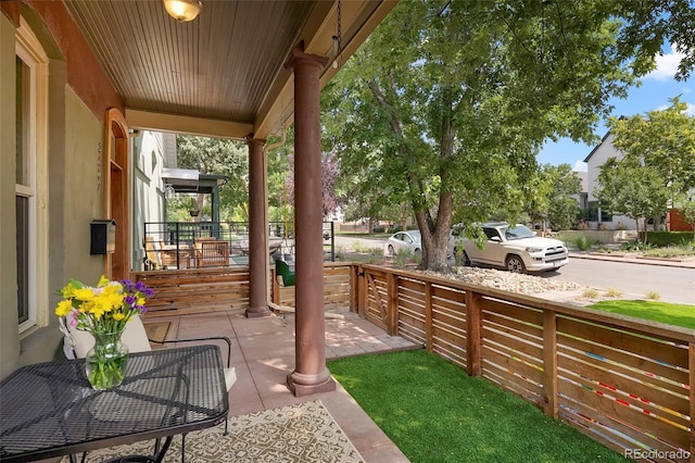 view of patio with a porch