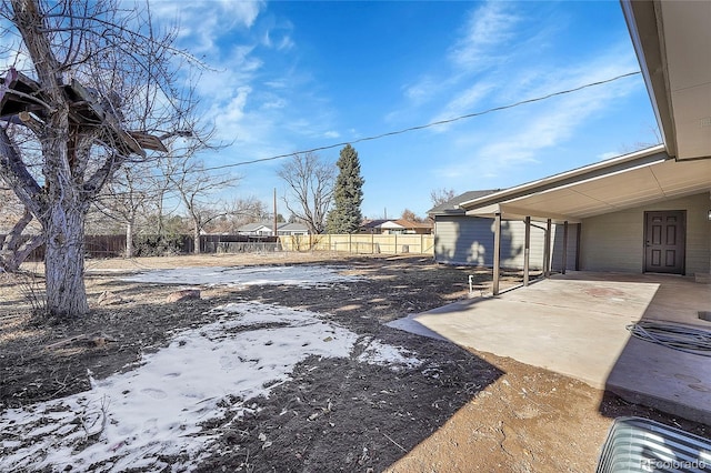 view of yard with a patio area and a fenced backyard