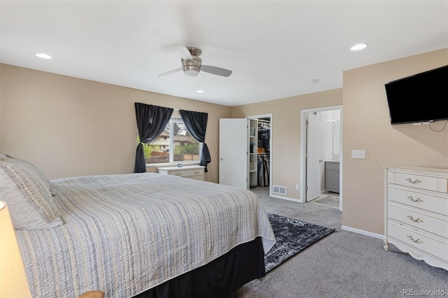 5220 Topaz Dr, Colorado Springs, CO 80918 - carpeted bedroom featuring a ceiling fan, baseboards, a spacious closet, recessed lighting, and a closet