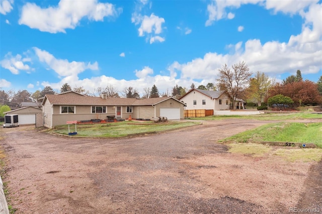 5220 Topaz Dr, Colorado Springs, CO 80918 - ranch-style house with dirt driveway and an attached garage