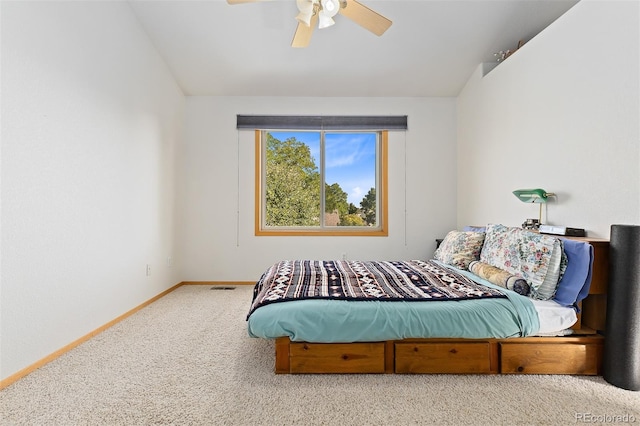 7209 W 21st St, Greeley, CO 80634 - carpeted bedroom featuring ceiling fan and lofted ceiling