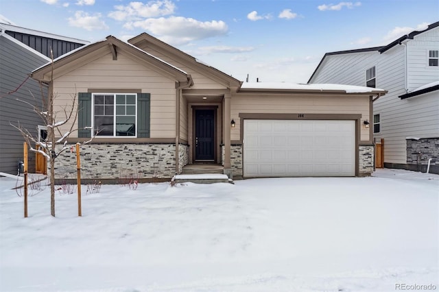 view of front of home with a garage