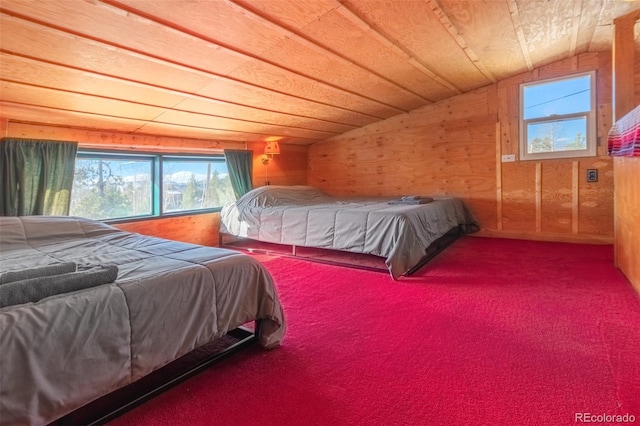 bedroom with vaulted ceiling