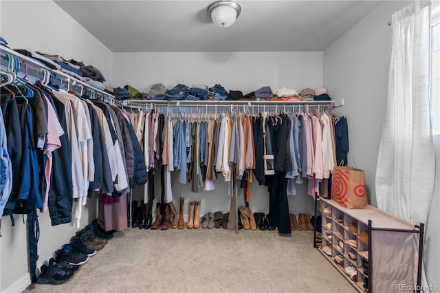 spacious closet with carpet flooring