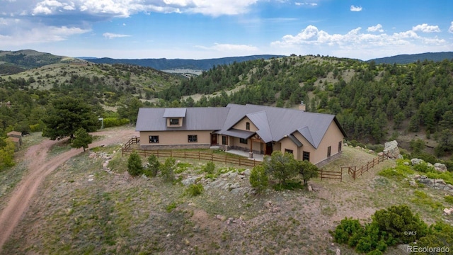 bird's eye view featuring a mountain view