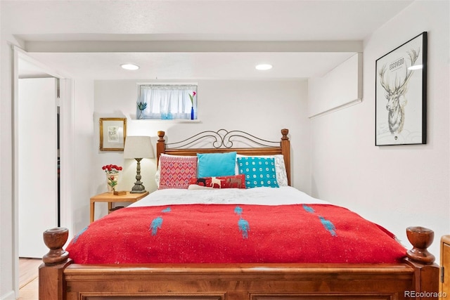 bedroom with recessed lighting