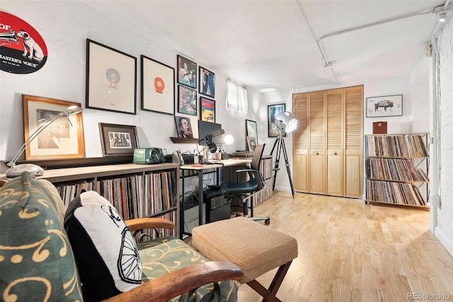 office featuring light wood-style floors