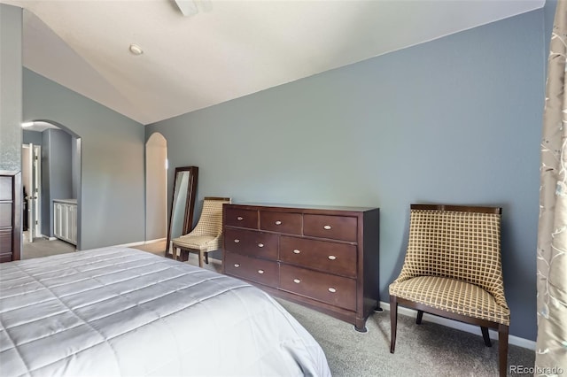 9890 Gaylord St, Thornton, CO 80229 - carpeted bedroom with arched walkways and vaulted ceiling