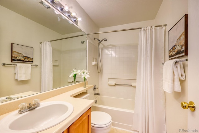 7345 S Nucla St, Aurora, CO 80016 - bathroom with shower / tub combo with curtain and vanity