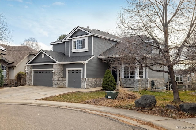 craftsman inspired home with a garage