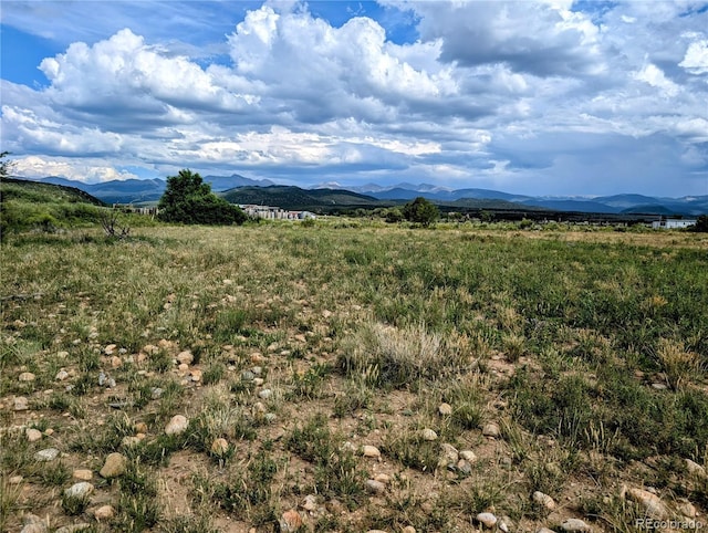 property view of mountains with a rural view