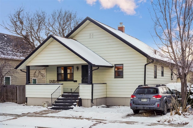 bungalow-style home with covered porch