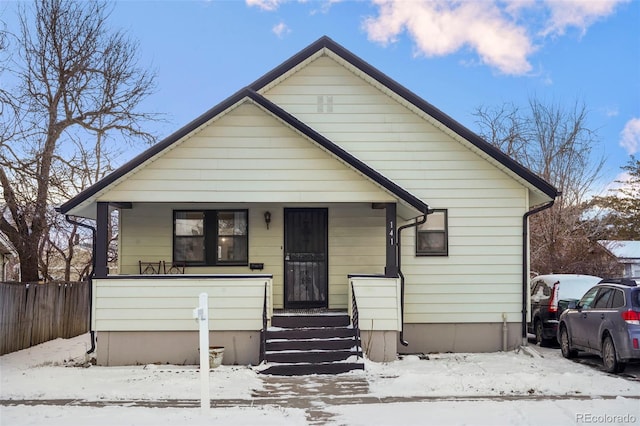 bungalow-style home with a porch