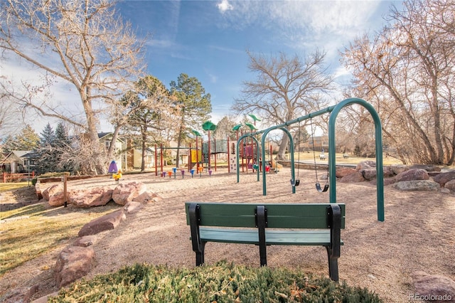 view of community with a playground