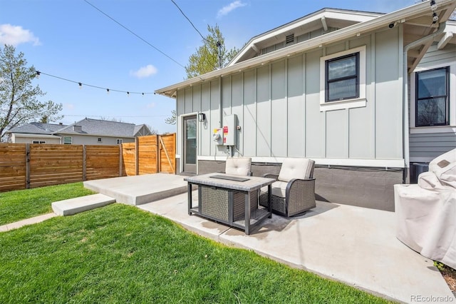 view of patio featuring fence