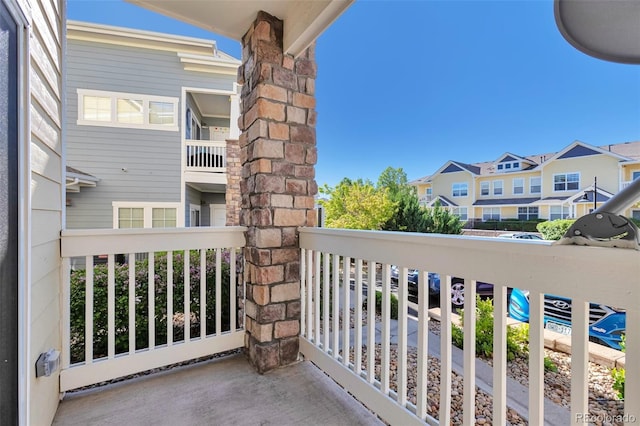 balcony featuring a residential view