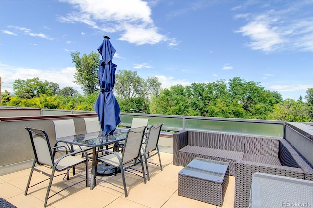 view of patio with outdoor dining space