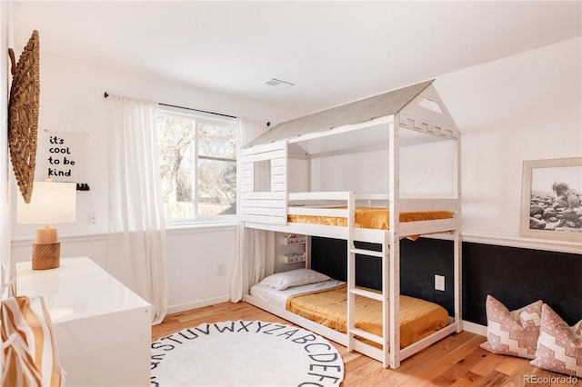 bedroom featuring light hardwood / wood-style flooring