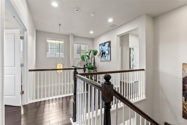 hall featuring dark hardwood / wood-style flooring