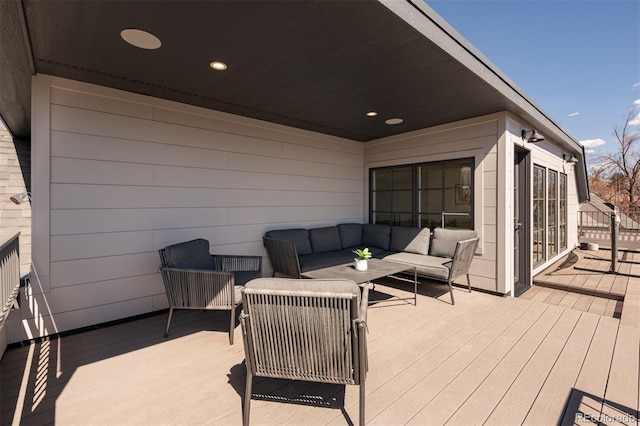 deck with an outdoor living space