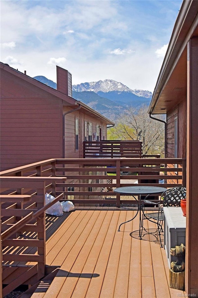 2242 Stepping Stones Way, Colorado Springs, CO 80904 - wooden deck featuring a mountain view